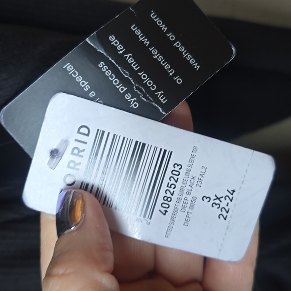 Torrid Rib Knit Surplice Top 3x Black Nwt - Picture 7 of 10